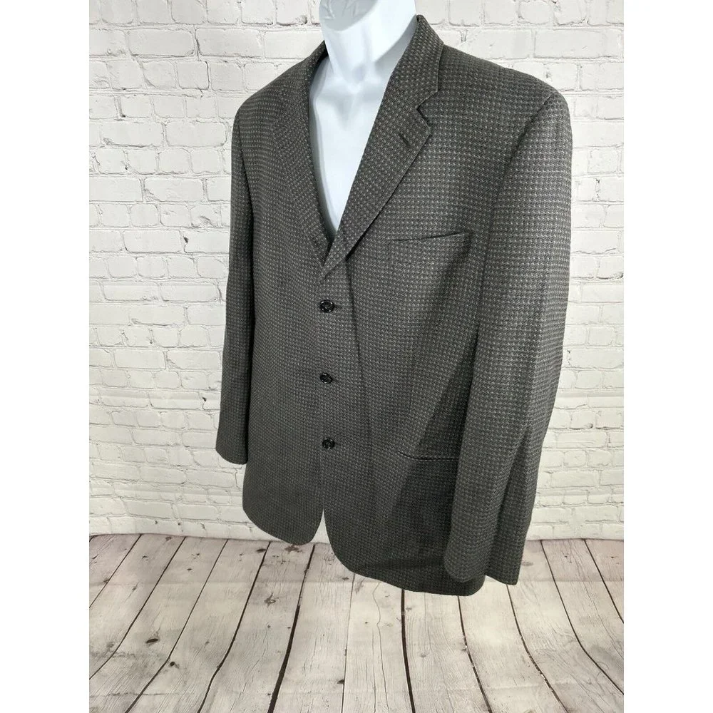 Paul Dione 100% Wool Swiftwood Multicolor Woven 3 Button Blazer Jacket Men’s 44L